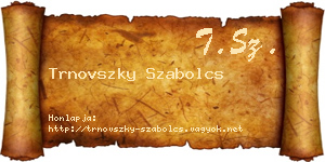 Trnovszky Szabolcs névjegykártya
